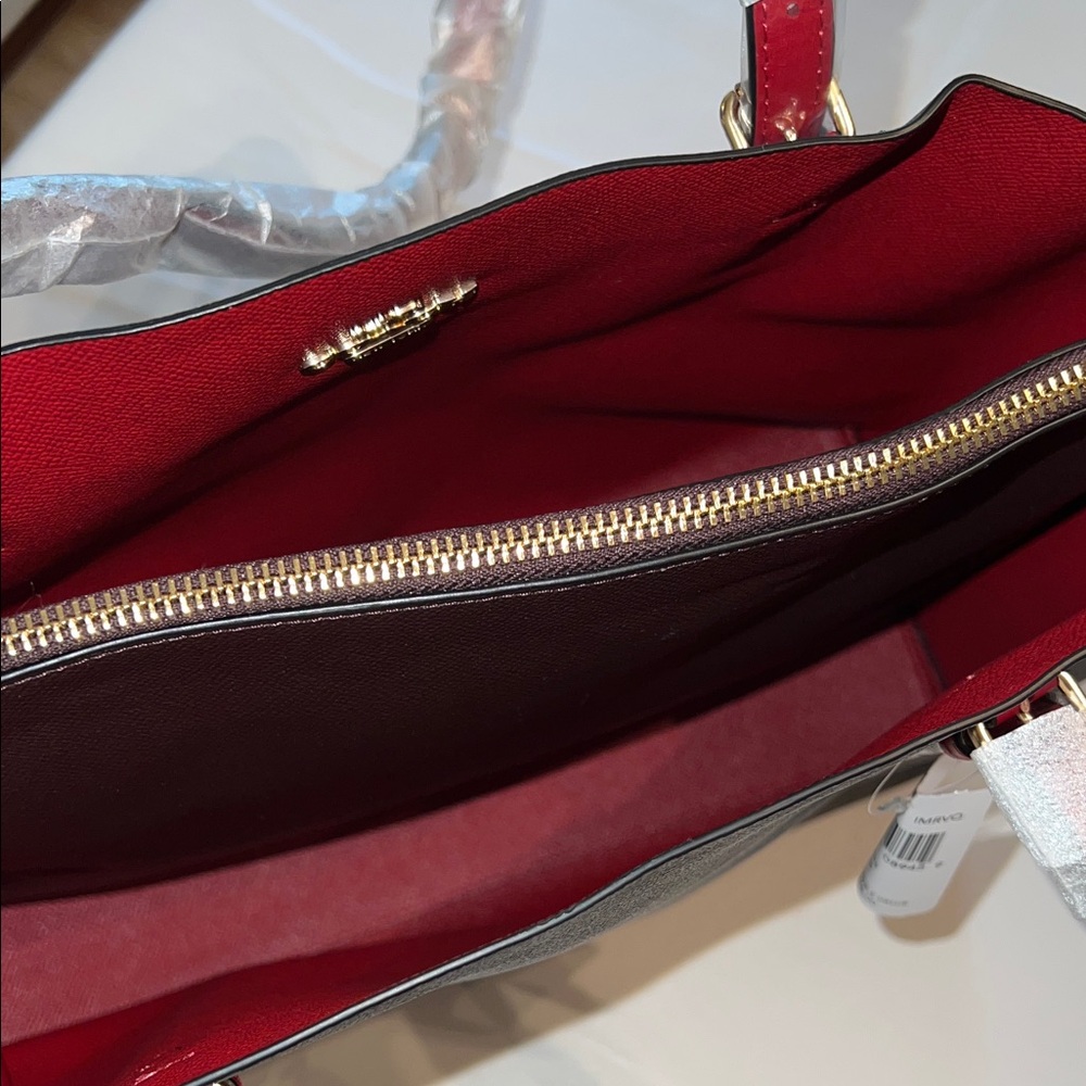 Coach Brown and Red Signature Tote - Picture 3 of 3